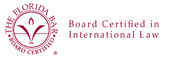 An image of the Florida Bar Board Certified status in International Law 