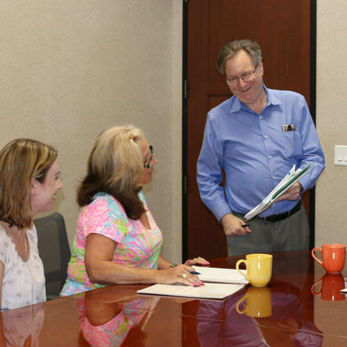 An image of Attorney Steven Garellek in the Steinberg Garellek office in downtown Boca Raton.